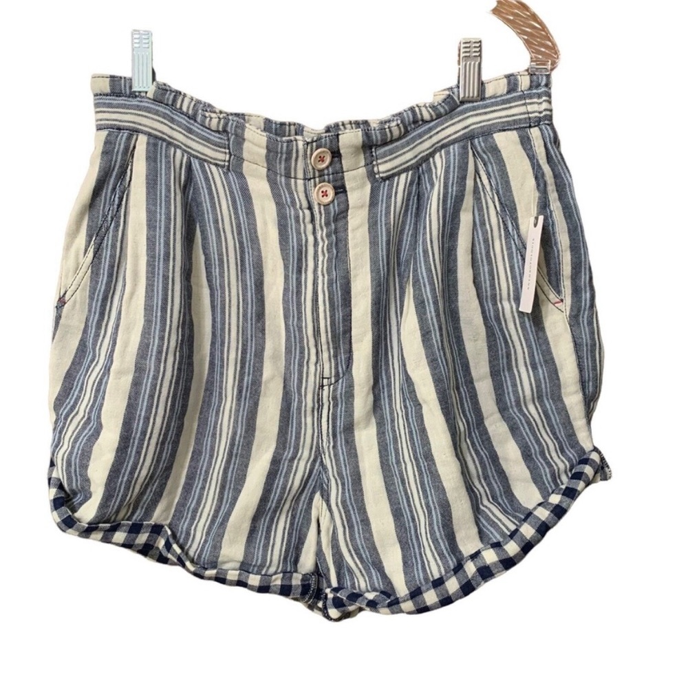 Pilcro Anthropologie Sz 30 Shorts Everyday Striped Shorts in Blue Motif NWT $88